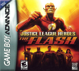 Justice League Heroes: The Flash box art for GameBoy Advance